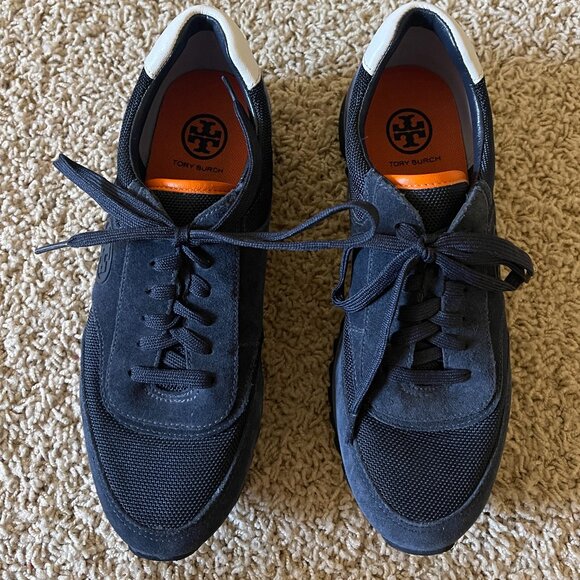 EUC Tory Burch Sawtooth Logo Sneaker Size 7 - Picture 1 of 6
